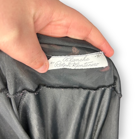 Vintage Black Blanche by Ralph Montenero Lace Mesh Maxi Long Slip Dress Size XS - Picture 4 of 12